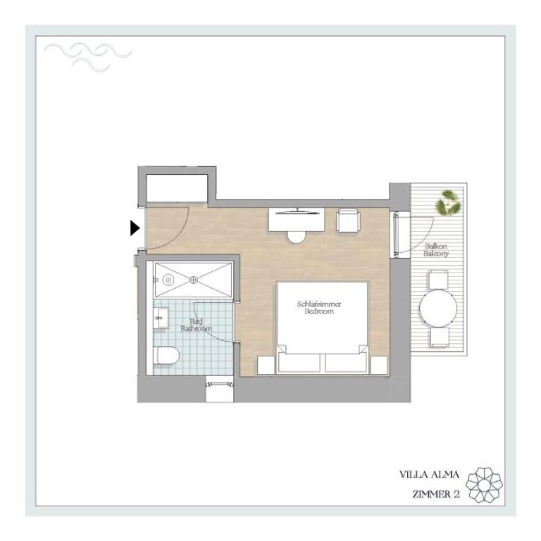 Villa Alma - a lakeside Boutique Hotel - Doppelzimmer mit Balkon - 7