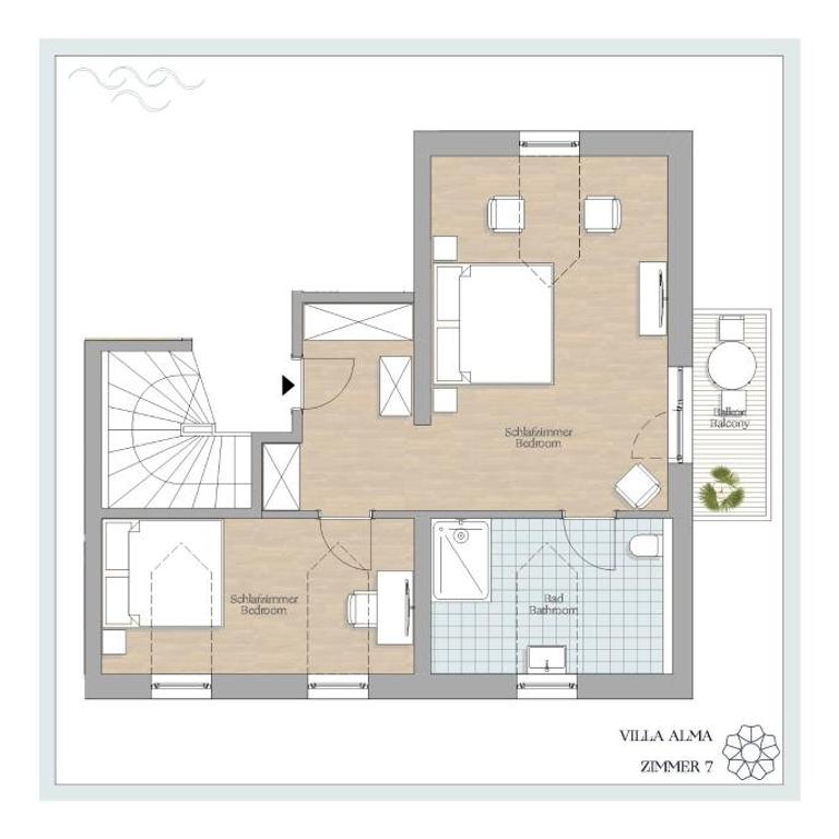 Villa Alma - a lakeside Boutique Hotel - Suite mit Balkon - 4