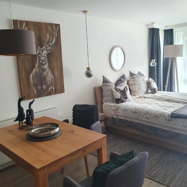 Maurers Schlierseetraum 6, Studio 455 mit 42 qm neu renoviert, Erdgeschoss mit eingezäunter Terrasse in ruhiger Lage am Kirchbichlweg 8 - Apartment mit 1 Schlafzimmer - 5
