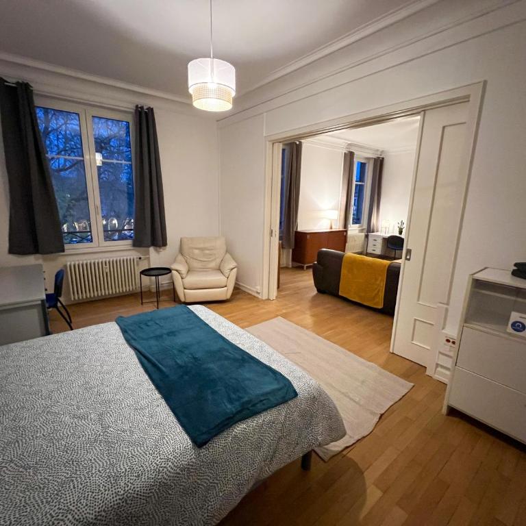Chambres privées -Private room- dans un spacieux appartement - 100m2 centre proche gare - Appartement Deluxe - 5