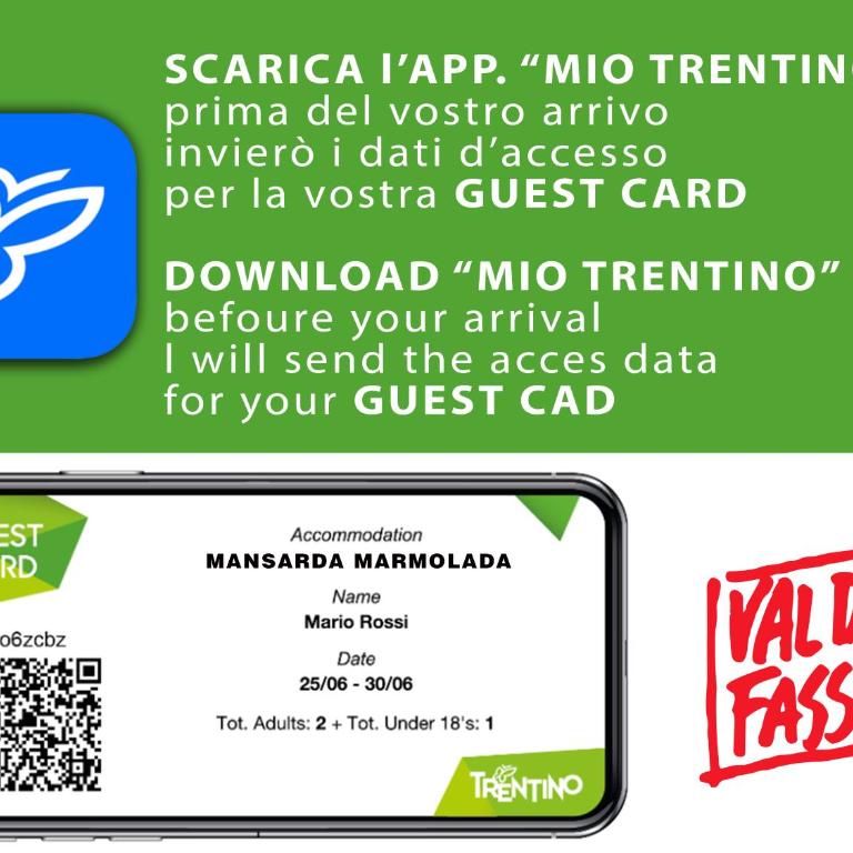 Mansarda Marmolada Canazei, parking, ski slopes 300m - Appartamento con 2 Camere da Letto - 35