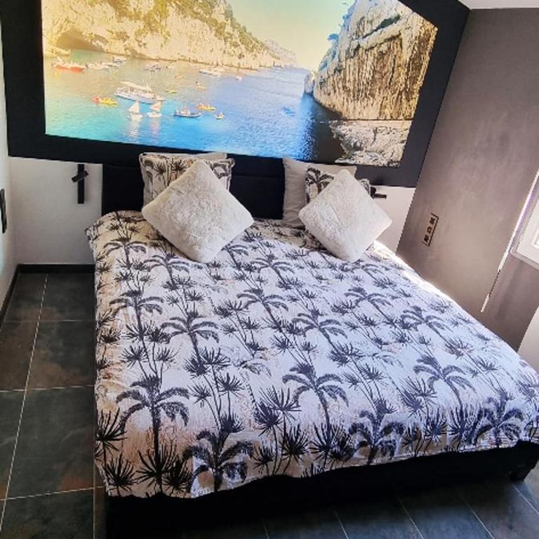 Suite vue mer, grande piscine et spa extérieur privatifs,climatisation et parking - Appartement 1 Chambre - 12