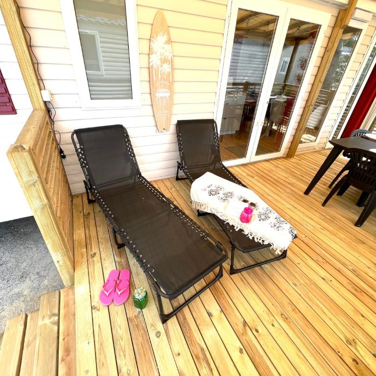 Mobil-home tout beau tout neuf, camping 4*, plage à pied ! - Casa con 3 Camere da Letto - 11