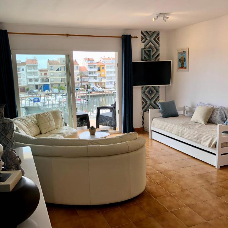 Appartement 80 m2,Port Rhodes D-2 chambres, terrasse panoramique, vue sur le canal principal d’Empuriabrava - Apartamento de 2 dormitorios - 6