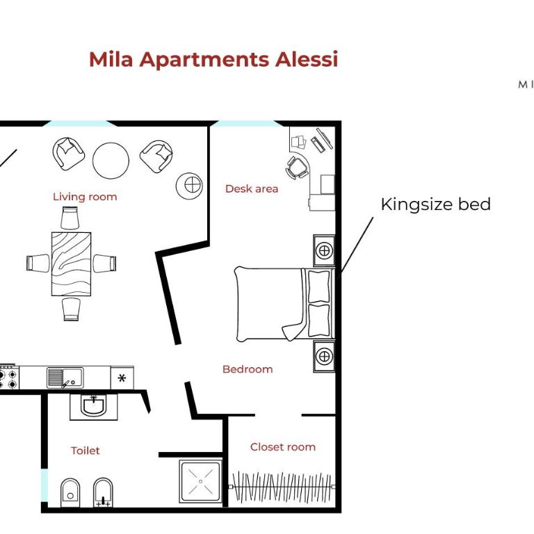 Mila Apartments Alessi - Appartamento con 1 Camera da Letto - 63