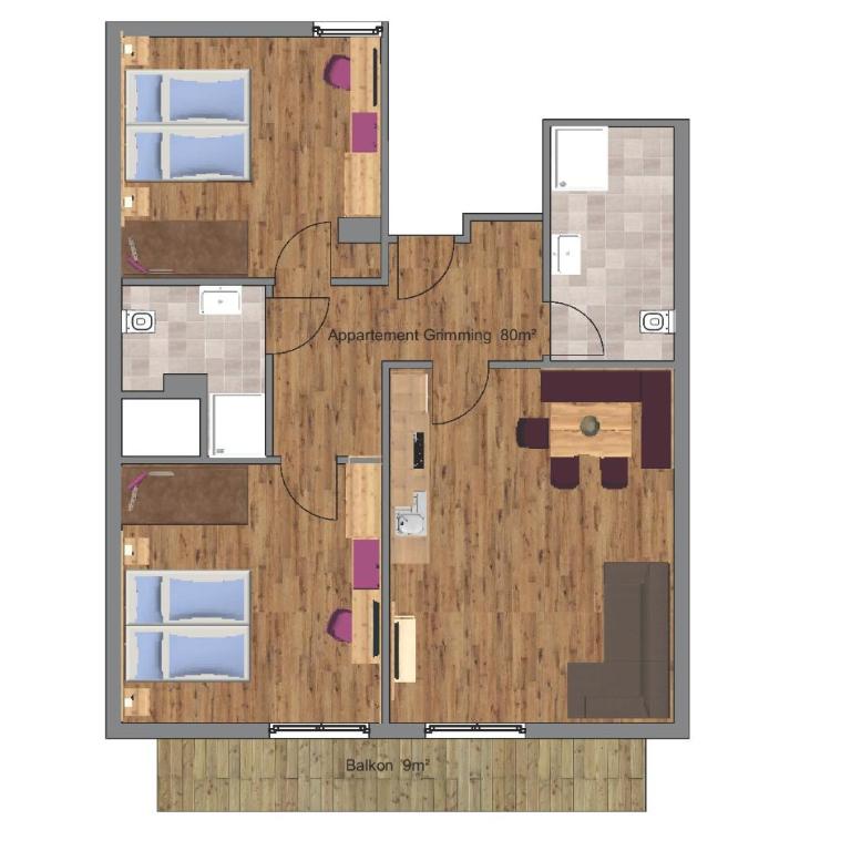 Appartements Kolb - Apartment mit 2 Schlafzimmern - 8