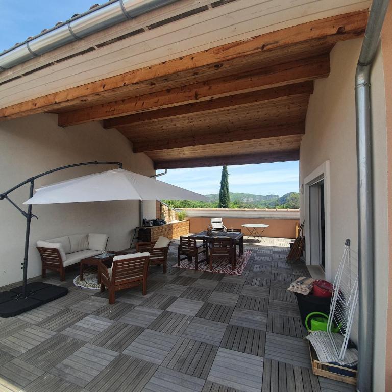 Terrasse 130m2 panoramique avec Climatisation Piscine - 3 chambres - Apartment mit 3 Schlafzimmern - 12