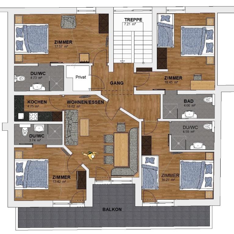 Haus Tanja - Apartment A mit 1 Schlafzimmer - Dachgeschoss - 5