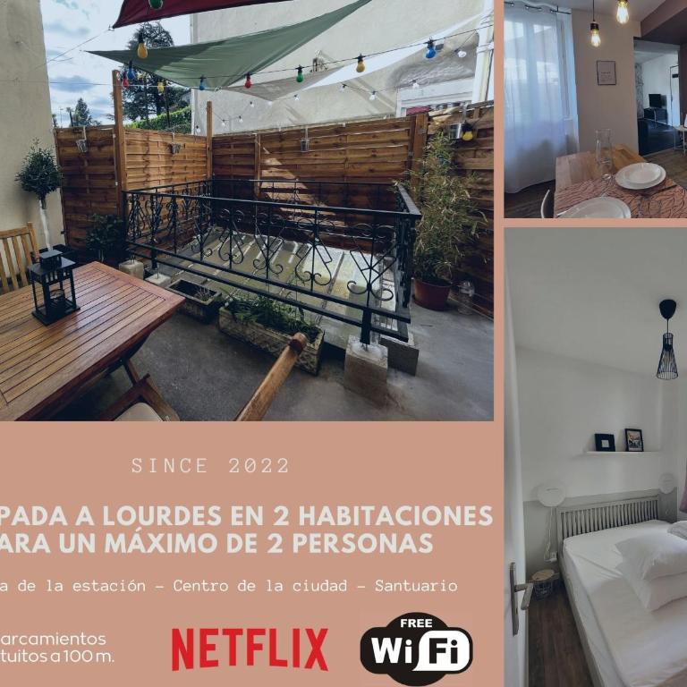 Escapade à Lourdes dans beau T2 avec terrasse - Proche Gare et Centre ville - Appartement 1 Chambre - 36