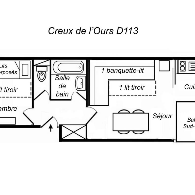 Résidence Creux de l'ours D et C - One-Bedroom Apartment - 7