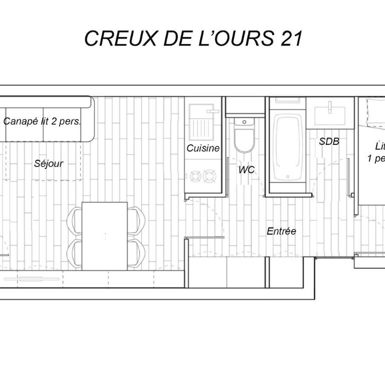 Résidence Creux de l'ours D et C - One-Bedroom Apartment - 7