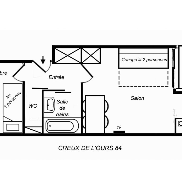 Résidence Creux de l'ours D et C - One-Bedroom Apartment - 10