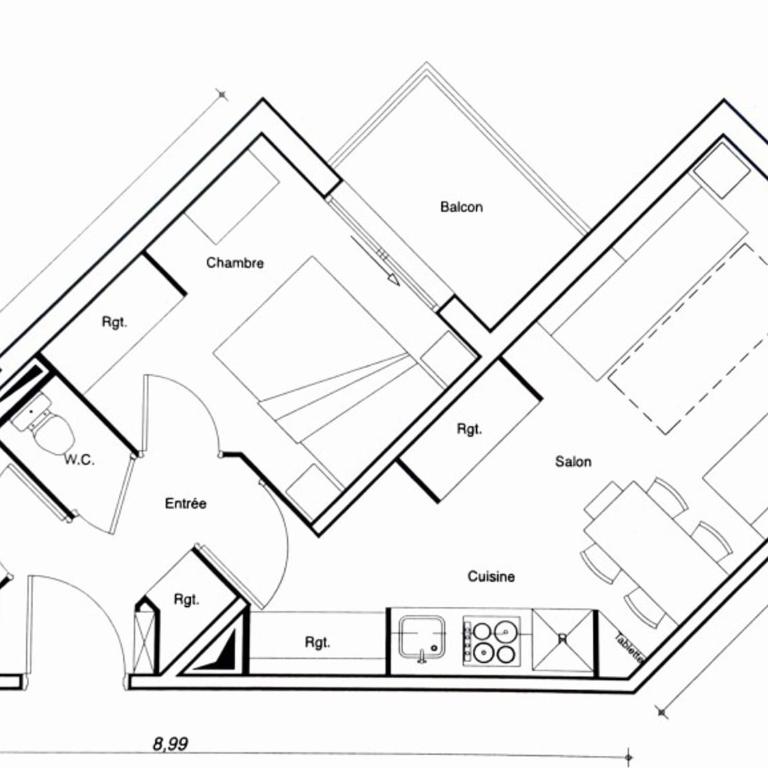 Bel appartement 2 pièces 4/5 pers, 2 balcons, proche pistes - FR-1-455-177 - Appartement (5 Adultes) - 3