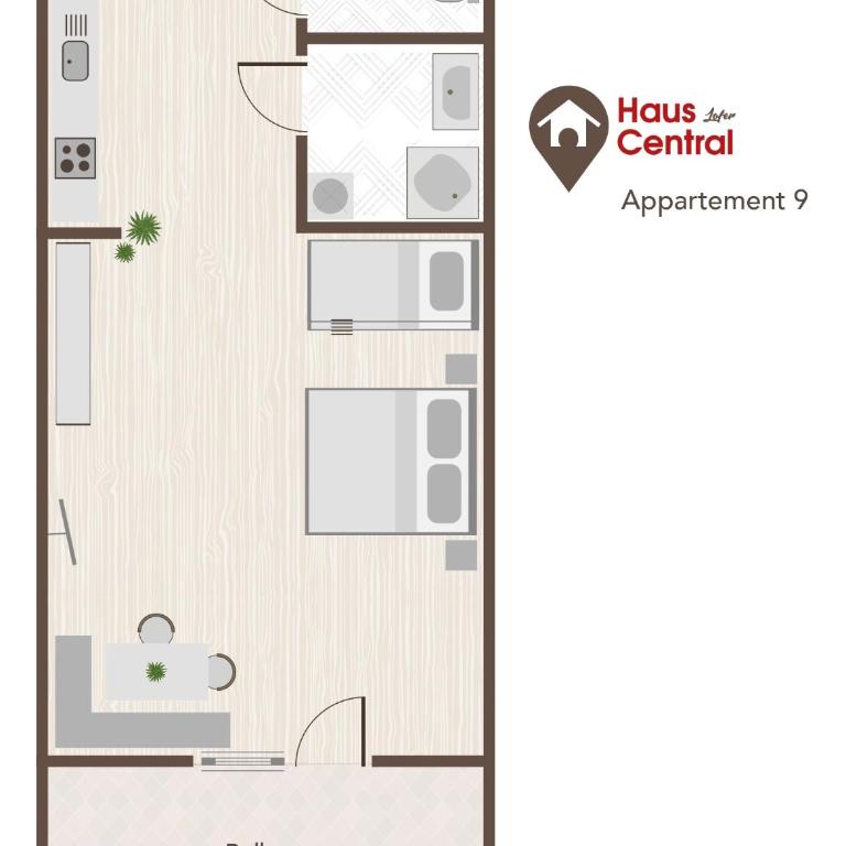 Haus Central Lofer - Studio mit Balkon - 2