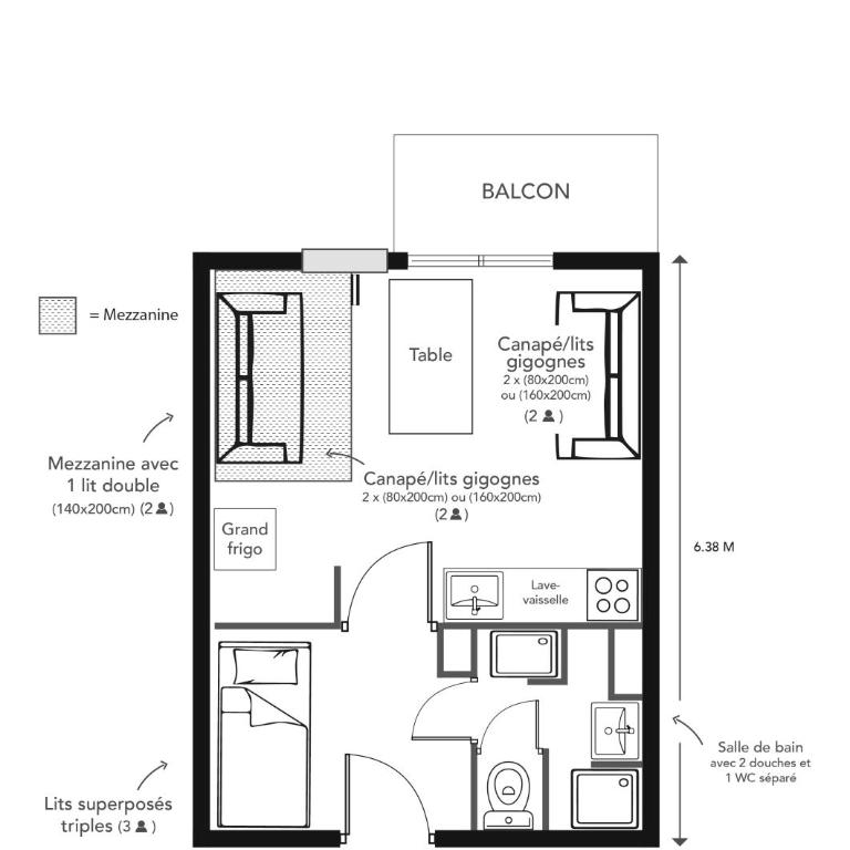 RisoulSki Constellation - Aldébaran 001 – Studio – 5 to 9 people – Ground floor – 30 m2 - 14