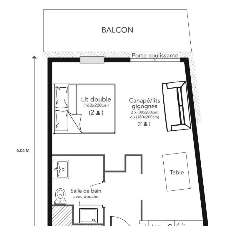RisoulSki Antarès - Piscine et Sauna - Studio 406 - 2 à 4 Personnes - 4e Étage - 30 m² - Vue sur Rue - 9