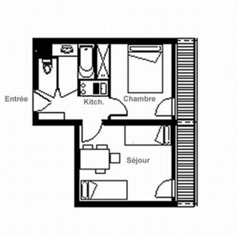 Appartement cosy 4 pers. avec balcon aux pieds des pistes - FR-1-344-1044 - Appartamento - 13