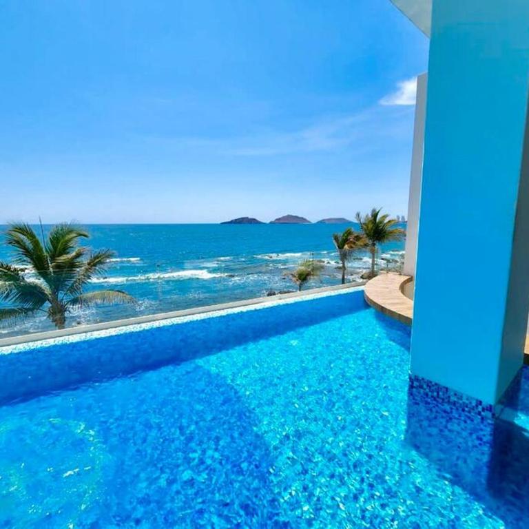 Malecón de Mazatlan Vista al mar Alberca Infinity Jacuzzi Gym - Two-Bedroom Deluxe Apartment - 23