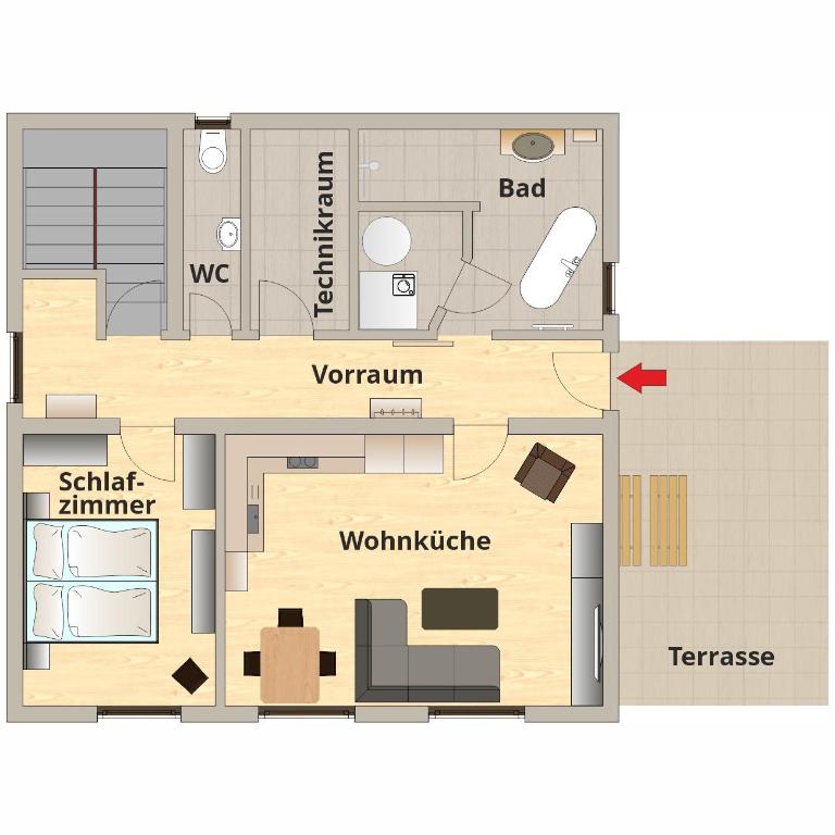Haus Schroffenstein - Apartment mit 1 Schlafzimmer - 16