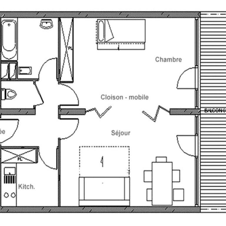Appartement lumineux près des pistes, balcon, animaux admis - FR-1-344-341 - Apartment (5 Erwachsene) - 14