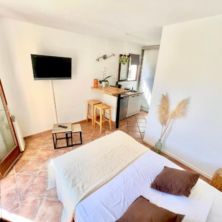 Studio avec jacuzzi et piscine - Studio - Vue sur Piscine - 7