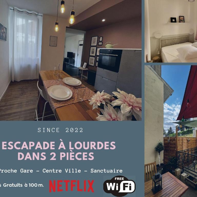 Escapade à Lourdes dans beau T2 avec terrasse - Proche Gare et Centre ville - Appartement 1 Chambre - 38