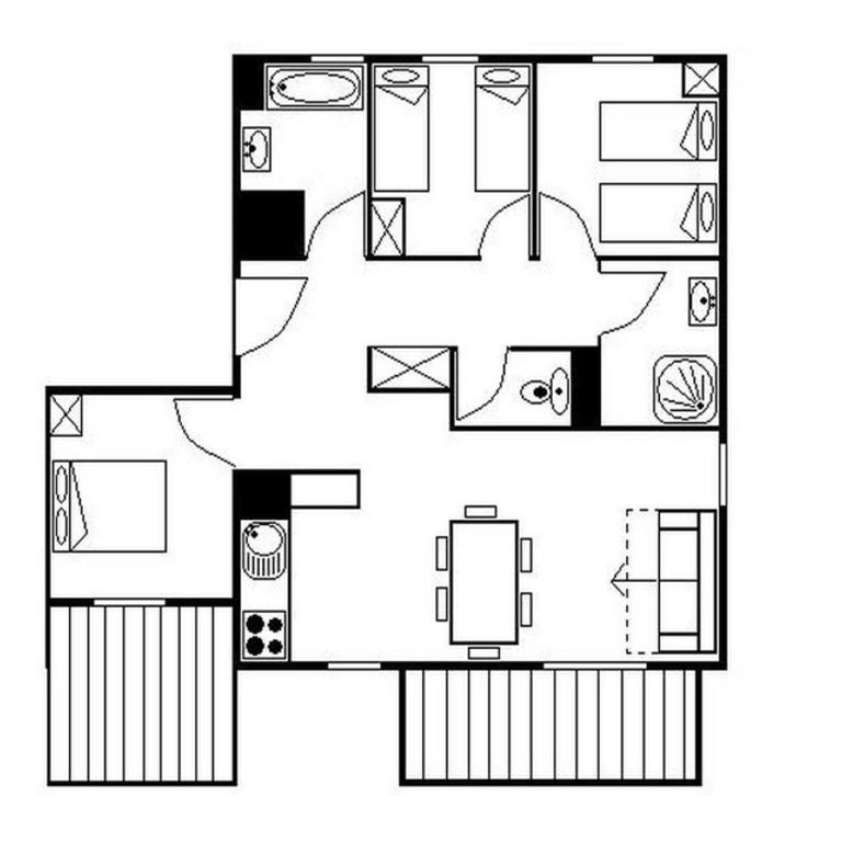 Appartement spacieux rénové, proche des pistes, balcon, sauna, hammam, WIFI - FR-1-344-753 - Appartement - 13