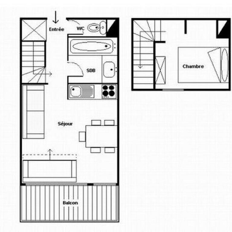 Duplex skis aux pieds avec balcon, 4 personnes - FR-1-344-943 - Apartment - 16