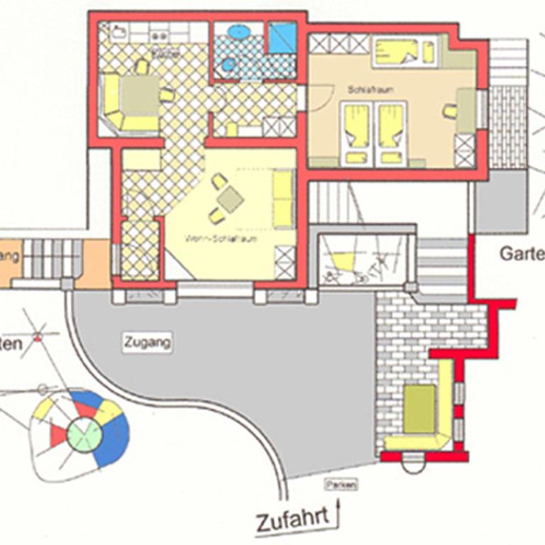 Gästehaus Alpina - Apartment mit 1 Schlafzimmer und Garten - 6