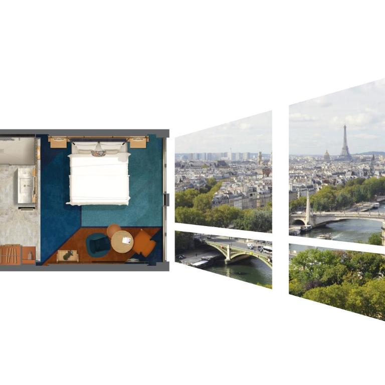 SO/ Paris Hotel - Zimmer Iconic Paris Skyline – Blick auf die Seine und den Eiffelturm - 7