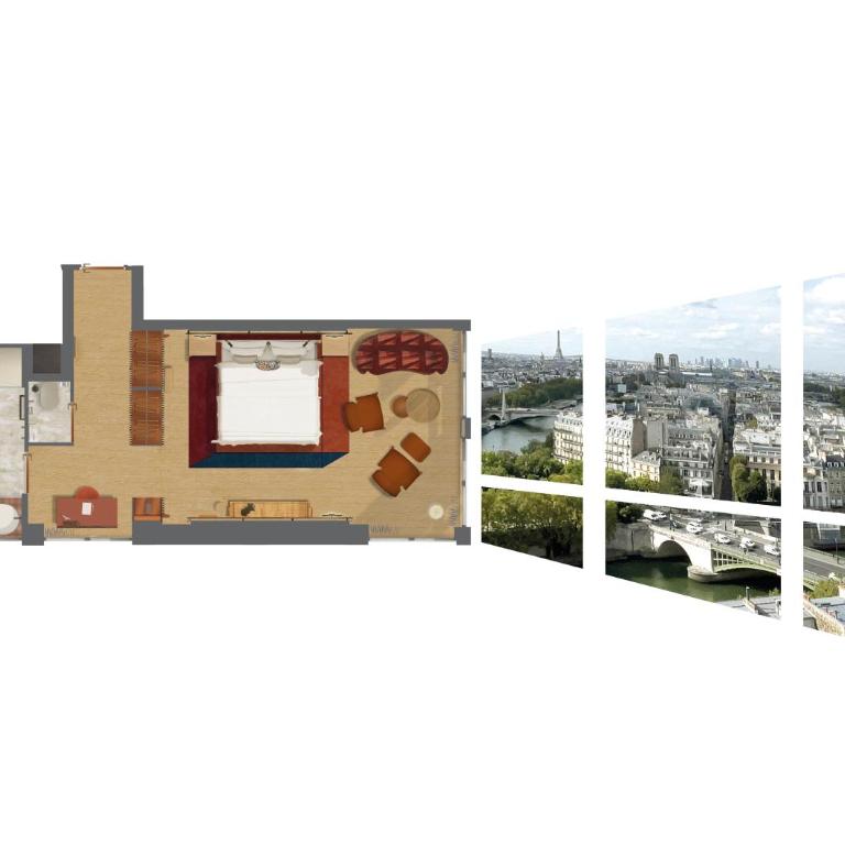 SO/ Paris Hotel - Studio Panorama Junior Suite – Blick auf die Seine und den Eiffelturm - 2