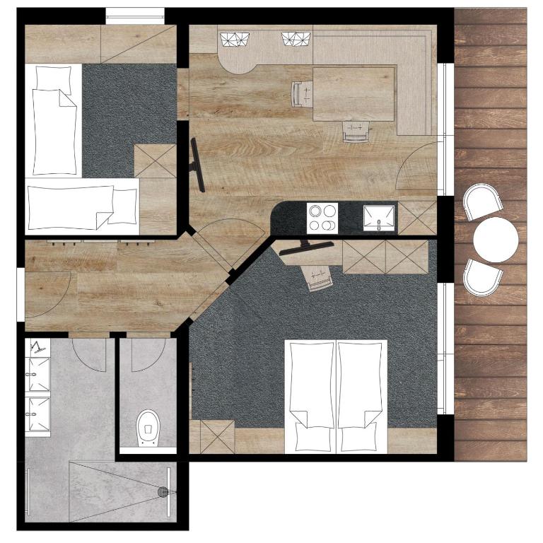 Haus Kreidl - Apartment mit 2 Schlafzimmern und Dusche - 4