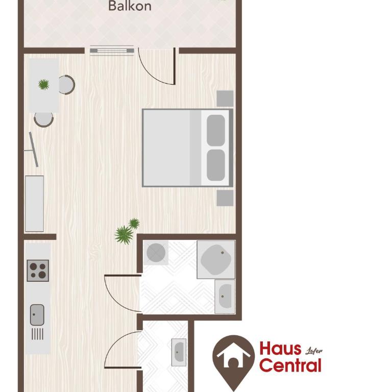 Haus Central Lofer - Studio mit Balkon - 9
