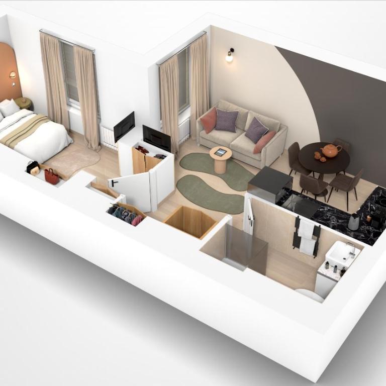 Yuna Saint-Honoré - Serviced Apartments - Appartement 1 Chambre Vue Cour - 30m2 - 5