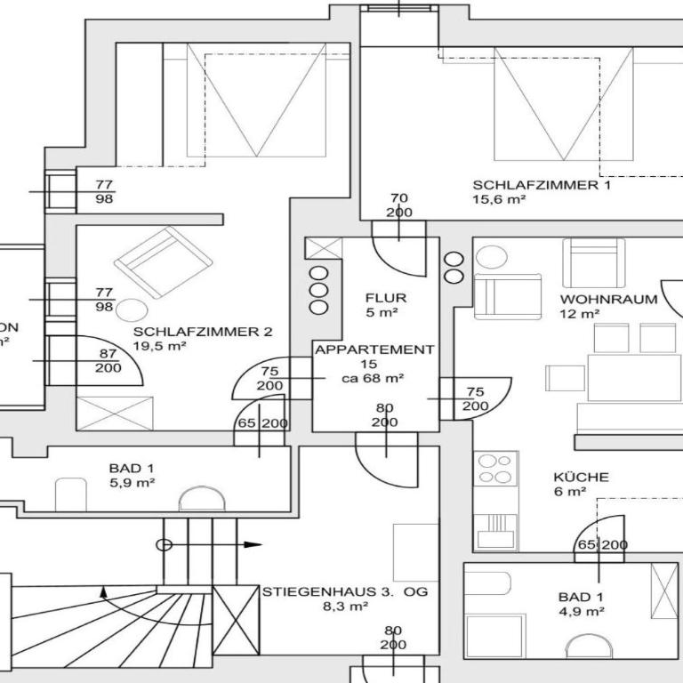 Pension Appartements Gabriele - Apartment mit 2 Schlafzimmern - 3