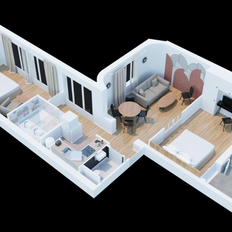 Yuna Blanche - Serviced Apartments - Appartement 2 Chambres avec Balcon - Dans Cour Calme - 60 m² - 8