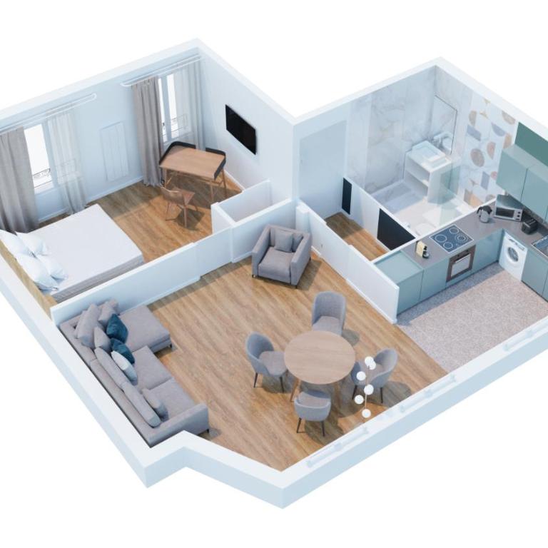 Yuna Blanche - Serviced Apartments - Appartement 1 Chambre au Calme sur Cour - 45 m2 - 7