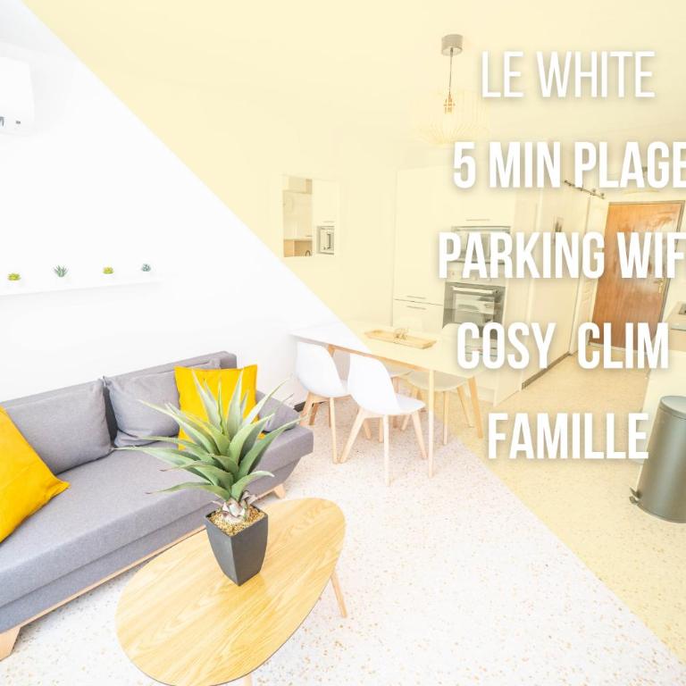 LE WHITE - CLIM PARKING WIFI 5min PLAGE NEUF 6MAX -TOP PROS SERVICESConciergerie - Two-Bedroom Apartment - 1