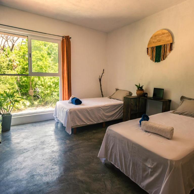 Relaxing comfortable jungle view MEXPLOR Villa Rivera Maya Puerto Morelos POOL-AC-GYM- GATED COMMUNITY - Habitación Doble con baño compartido - 1 o 2 camas - 7