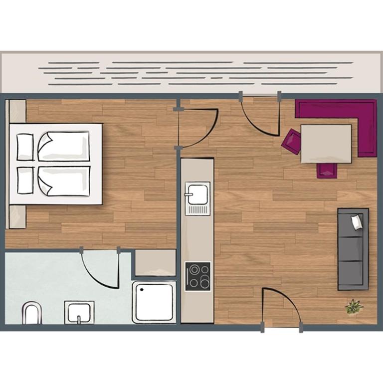 Aparthotel Stadler - Apartamento de 1 dormitorio con balcón - 9