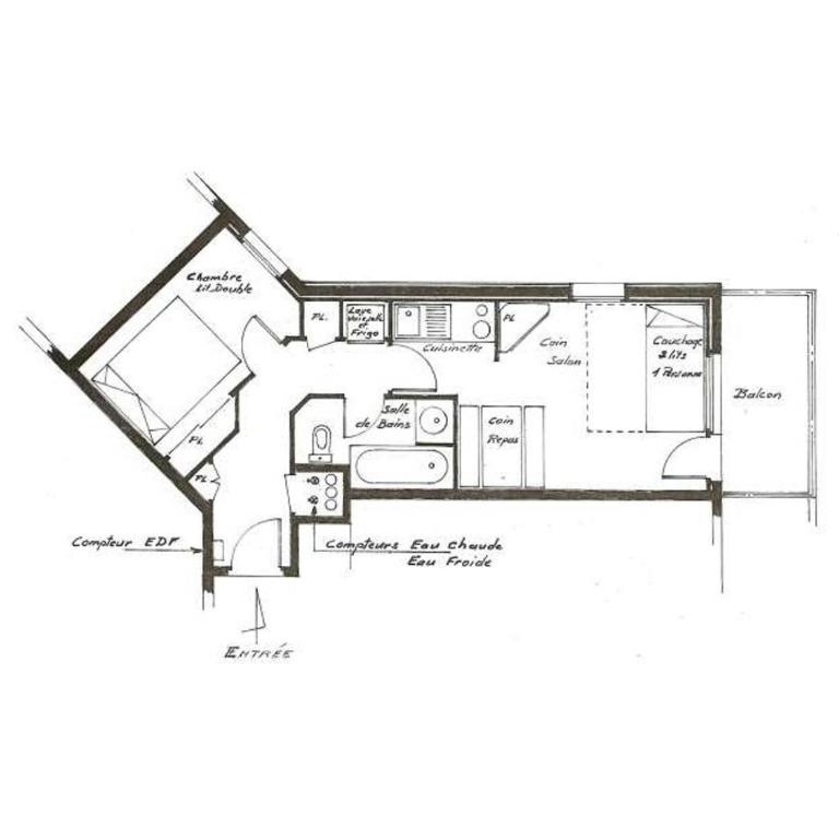 Les Menuires: 2 Pièces Confortable Proche Pistes, Balcon - FR-1-344-1127 - Apartment - 11