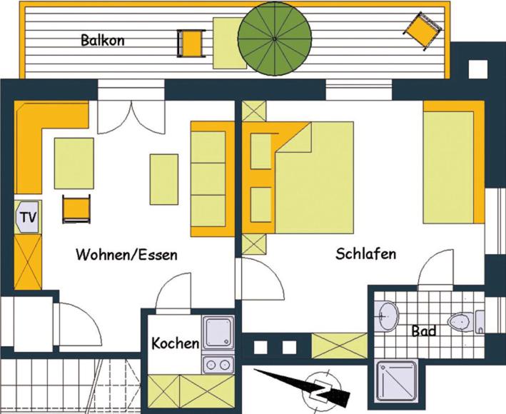Ferienhaus Heimhof - Superior Apartment mit 1 Schlafzimmer und Gartenblick - 10