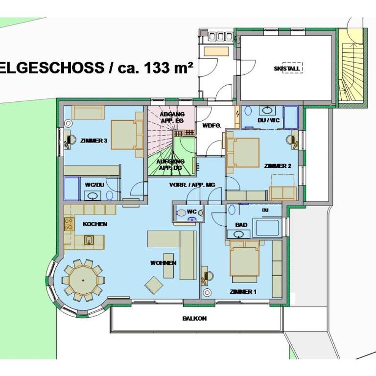 Apartmenthaus Mountainvista - Appartement 3 Chambres avec Balcon - 1