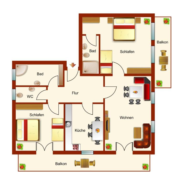 Ferienhof Steinmüller - Apartment mit 2 Schlafzimmern - 9