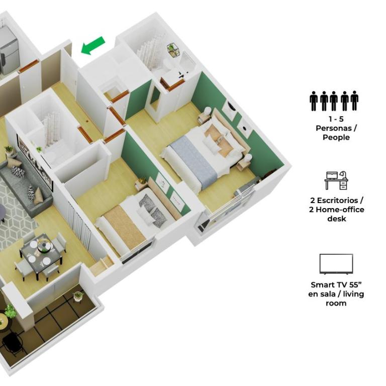 ALU Apartments - Limit with Miraflores Panoramic City View - Apartamento de 2 dormitorios - 53