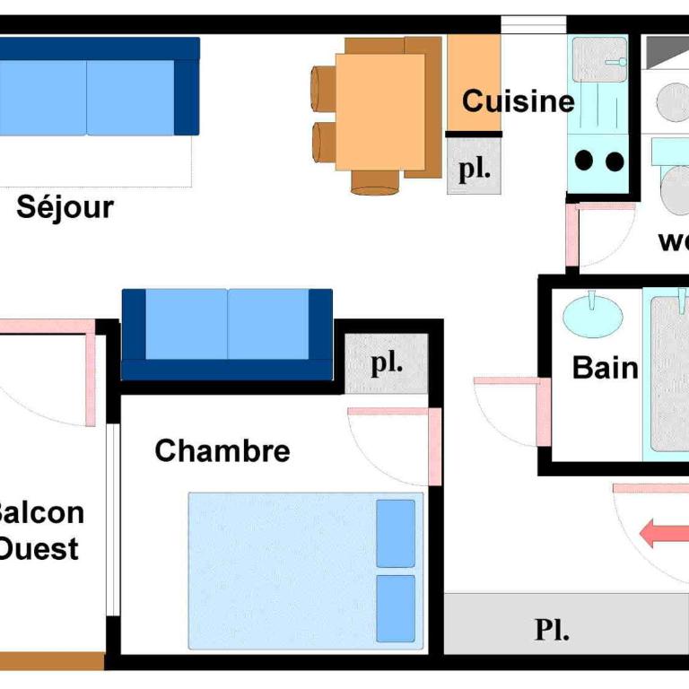 Appartement chaleureux à 300m des pistes, 5 personnes, balcon, draps, parking - FR-1-508-228 - Appartement (5 Adultes) - 2