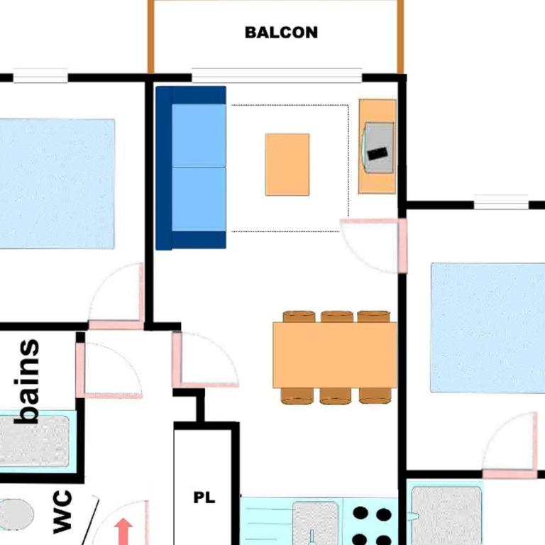 Appartement 6 pers, 2 ch, parking, pied de pistes, piscine - FR-1-508-234 - Appartement (6 Adultes) - 8