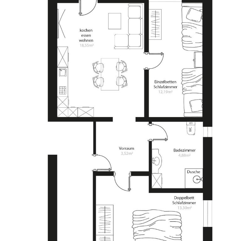 Albert'n Haus - Apartment mit Balkon - 1