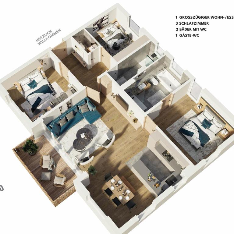BergCrystal - Appartamento con 3 Camere da Letto e Vista Montagna - 10