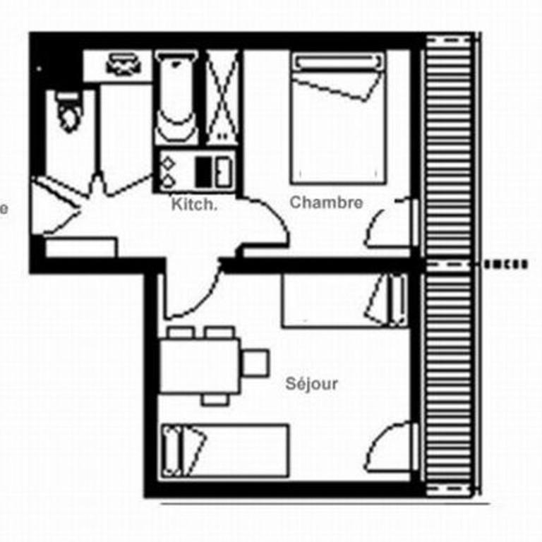 Appartement 2P pour 4, Ski aux pieds, Balcon, Non-fumeur - FR-1-344-928 - Apartment - 16
